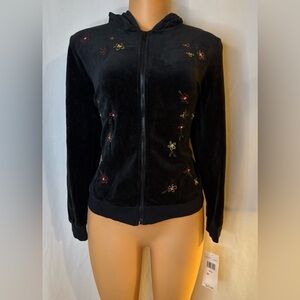 Embroidered Black Velvet Jacket